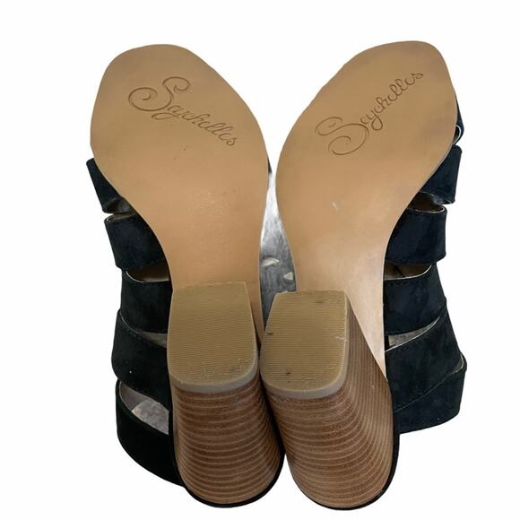 Seychelles Black Suede Healed Ankle Strap Sandals‎ - Picture 7 of 8